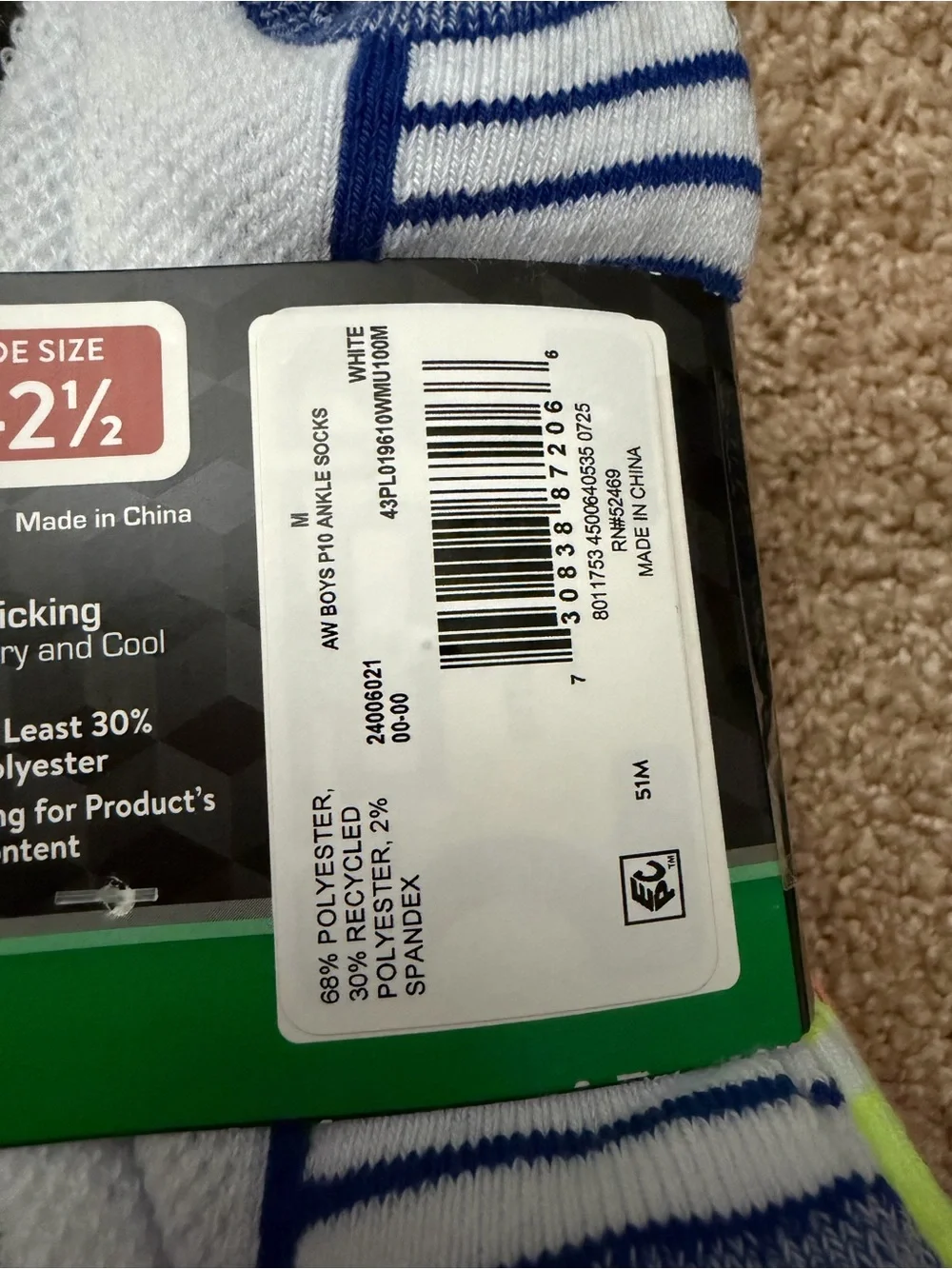 Athletic Works Boys' Moisture Wicking Ankle Socks, 10-Pair Pack Medium, 9-2.5